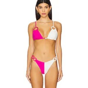 Saudade de voce REVOLVE Petal Bikini Set Pink two piece swimsuit top bottom XS
